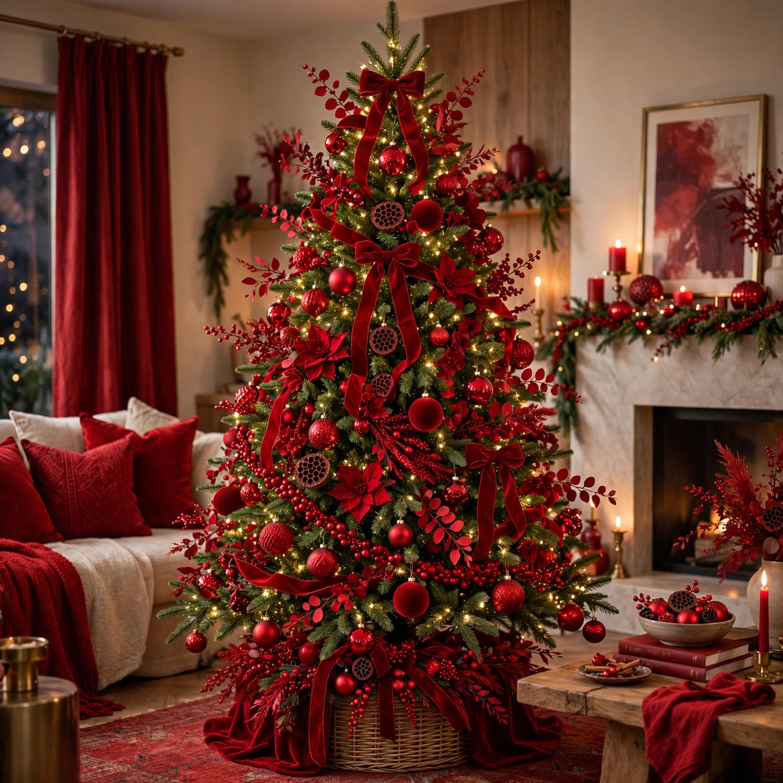 christmas tree ideas red