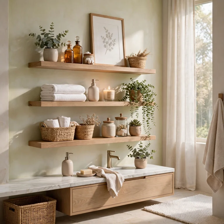 bathroom shelf decor