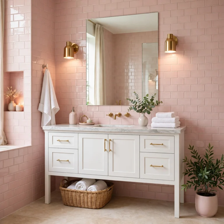 pink bathroom decor