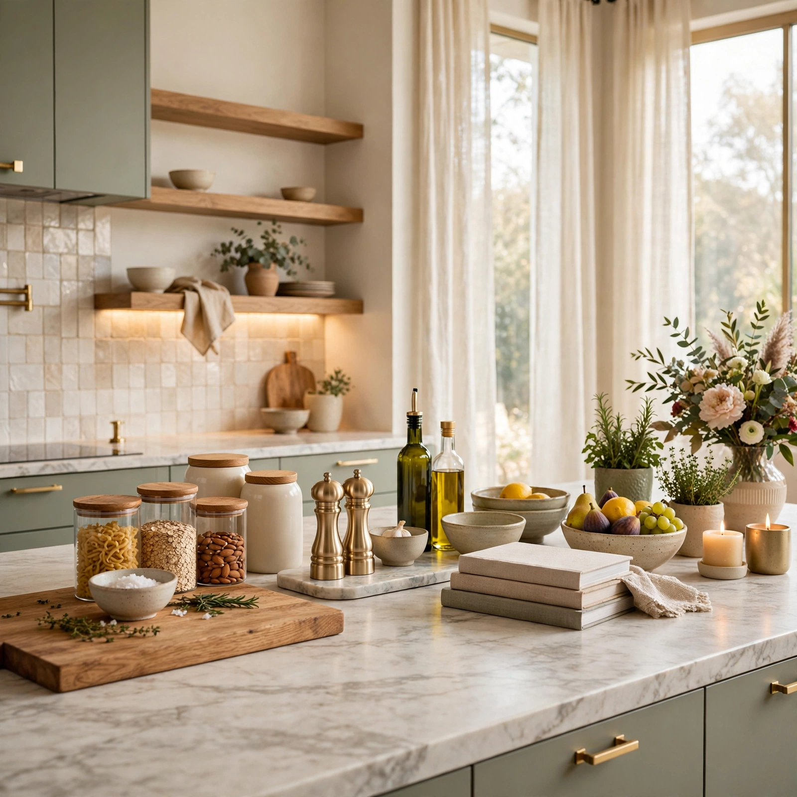 kitchen counter decor