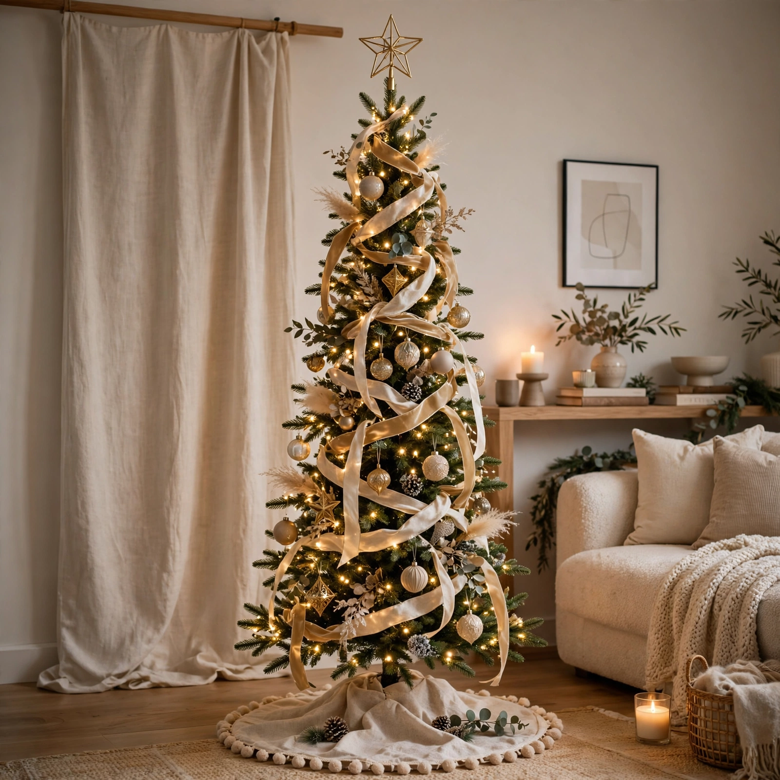 slim christmas tree ideas decorating
