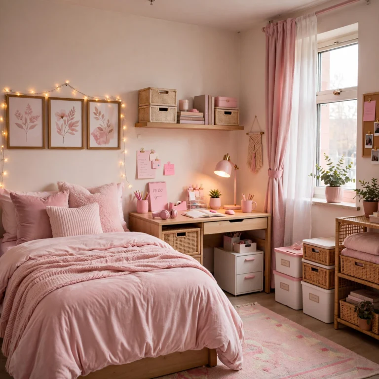 dorm room ideas pink