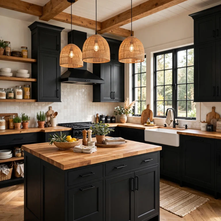 black kitchen cabinets