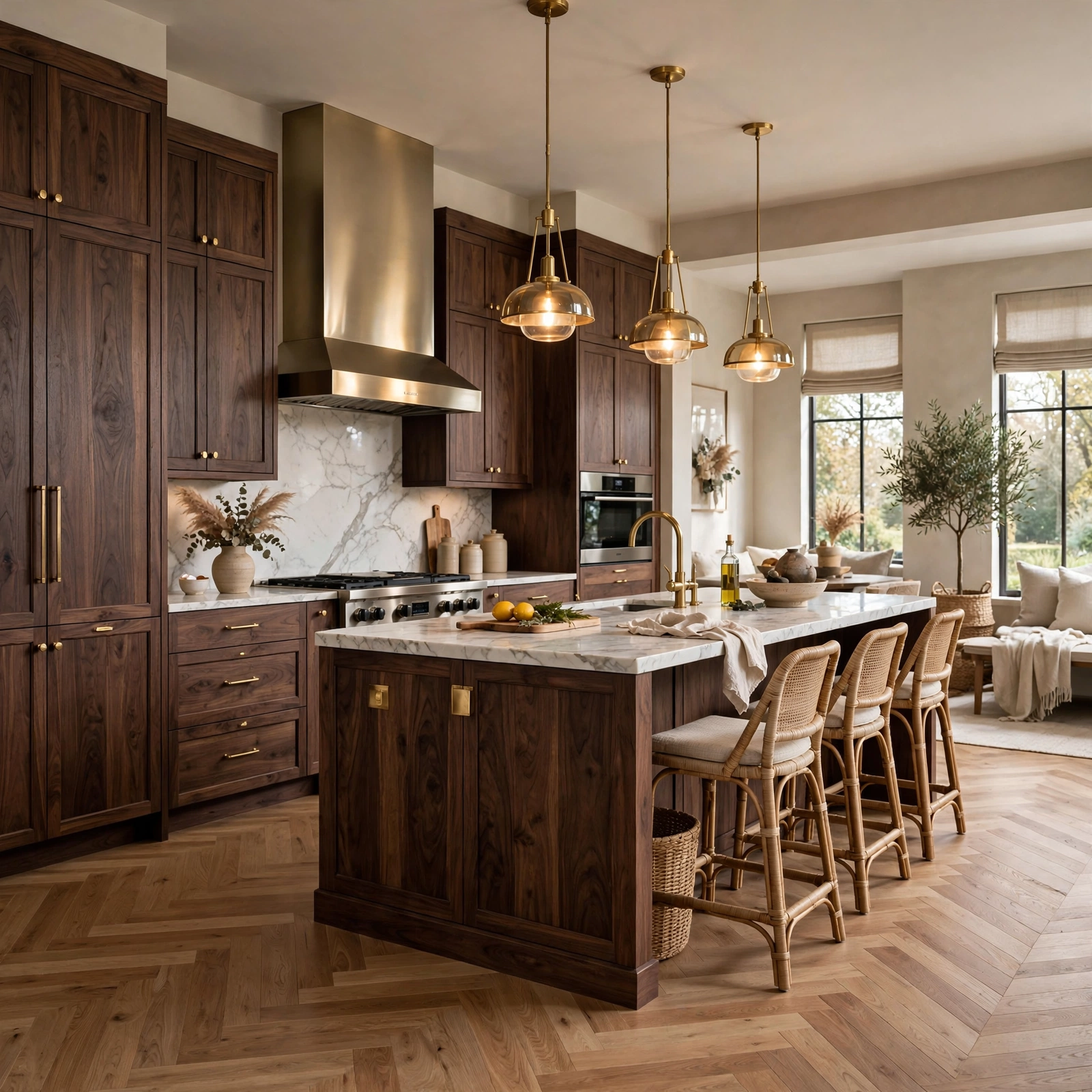dark wood kitchen cabinets