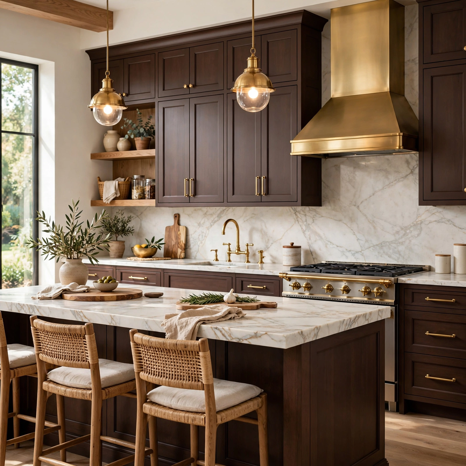 brown kitchen cabinets