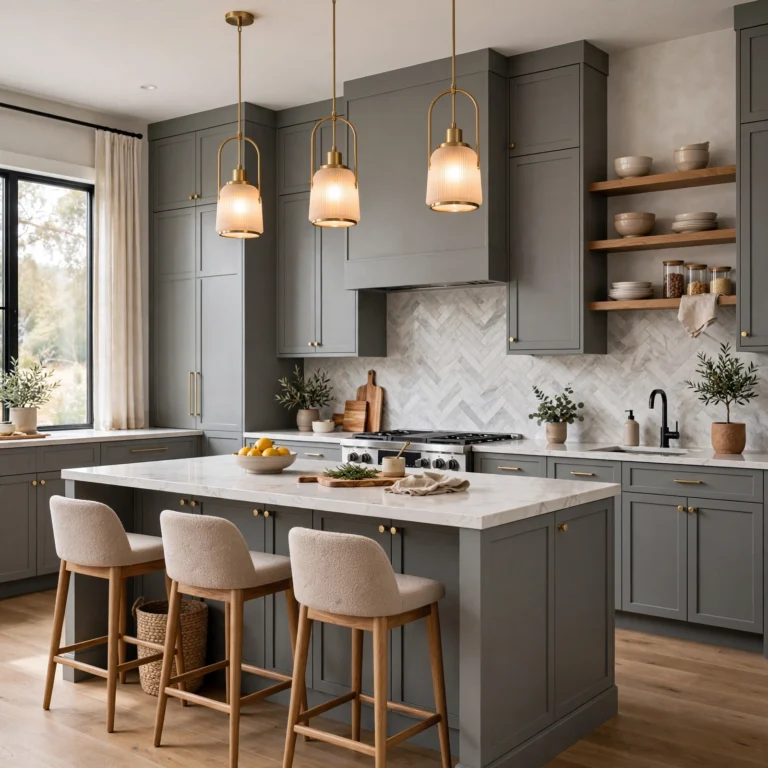 gray kitchen cabinets