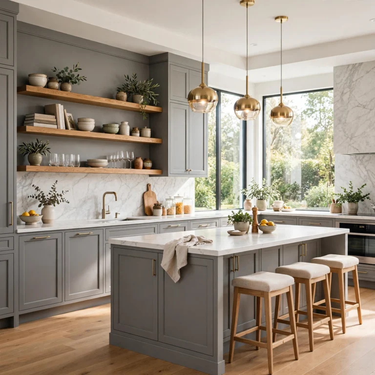 grey kitchen cabinets