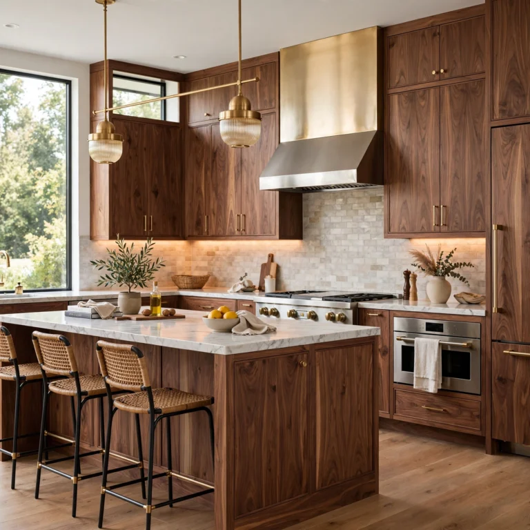 walnut kitchen cabinets